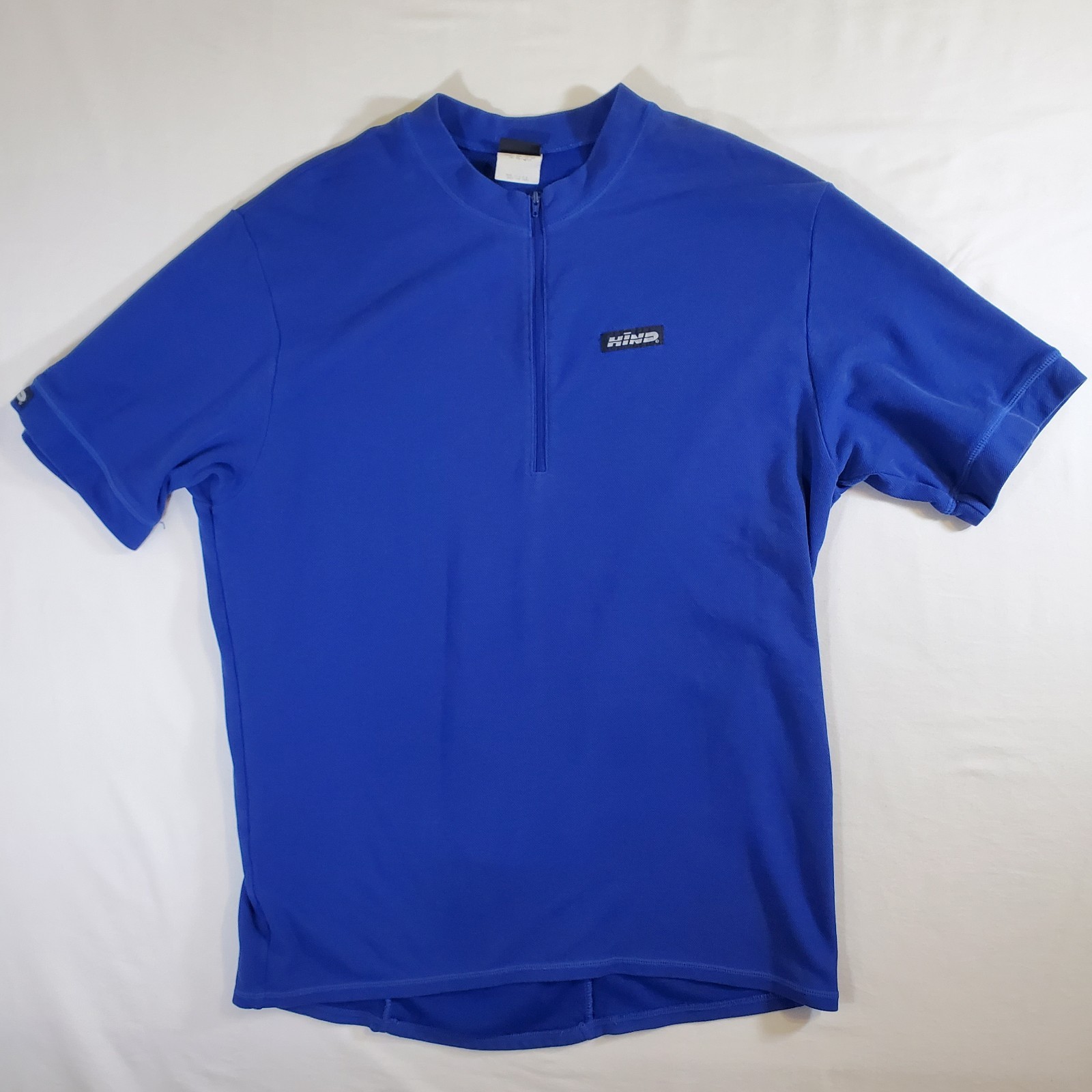 Hind Blue Logo Made in USA VTG 90s Y2K Large 1/4 Zip Cycling Sports Jersey Shirt
