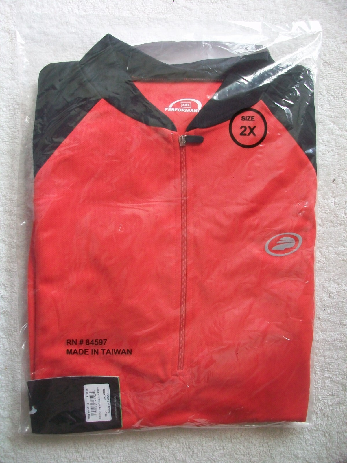 Men’s “Performance Brand Red Short Sleeve Cycling Jersey / Shirt” XXL / New