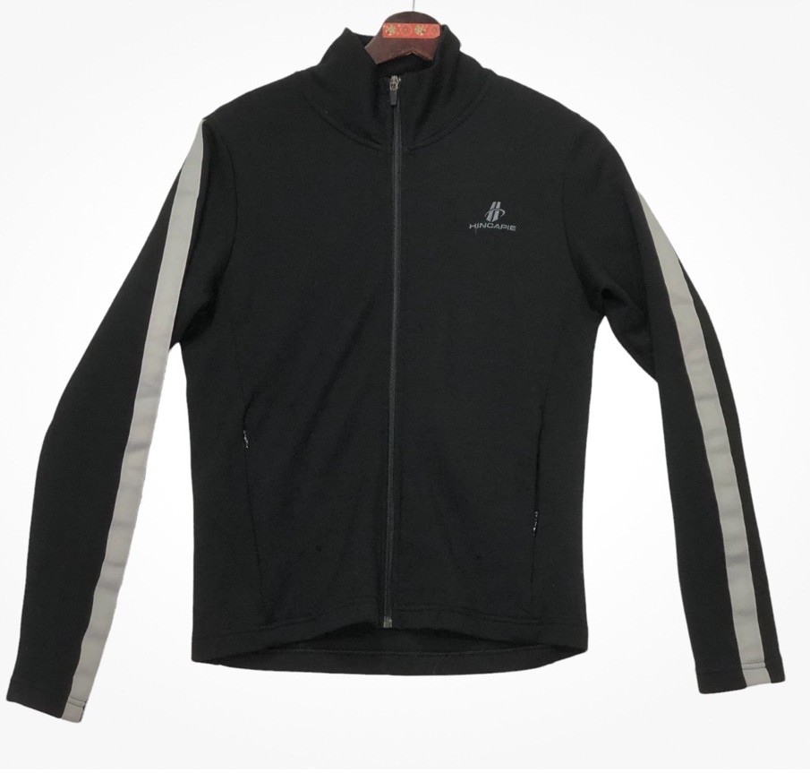 Hincapie Sportswear Merino Wool Black Sweater Jacket Cycling Full Zip Men Medium