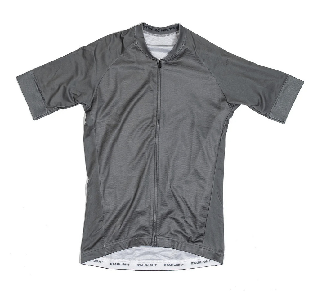 Startlight The Black Bibs Men’s Pro Aero II Jersey, Gray, Size XL