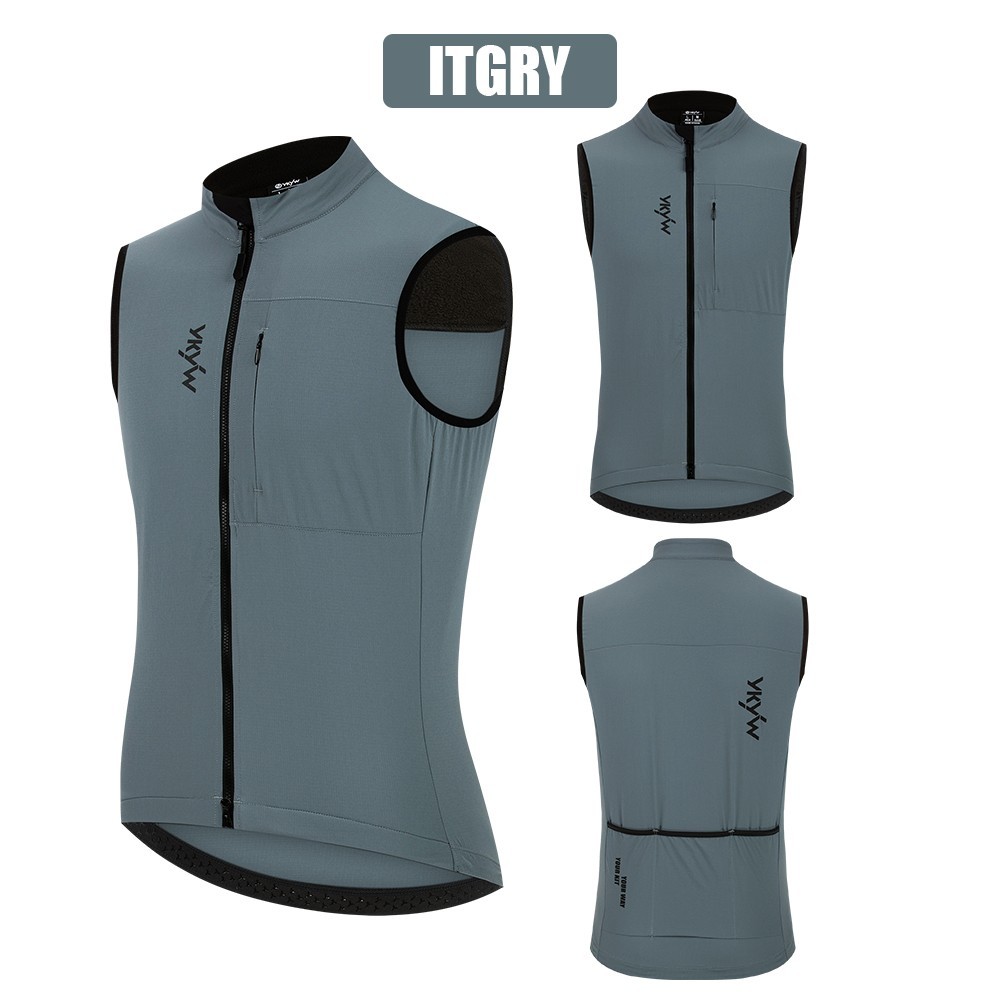 YKYWBIKE Mens Windproof Cycling Vest Thermal MTB Bike Gilet Sleeveless Jacket