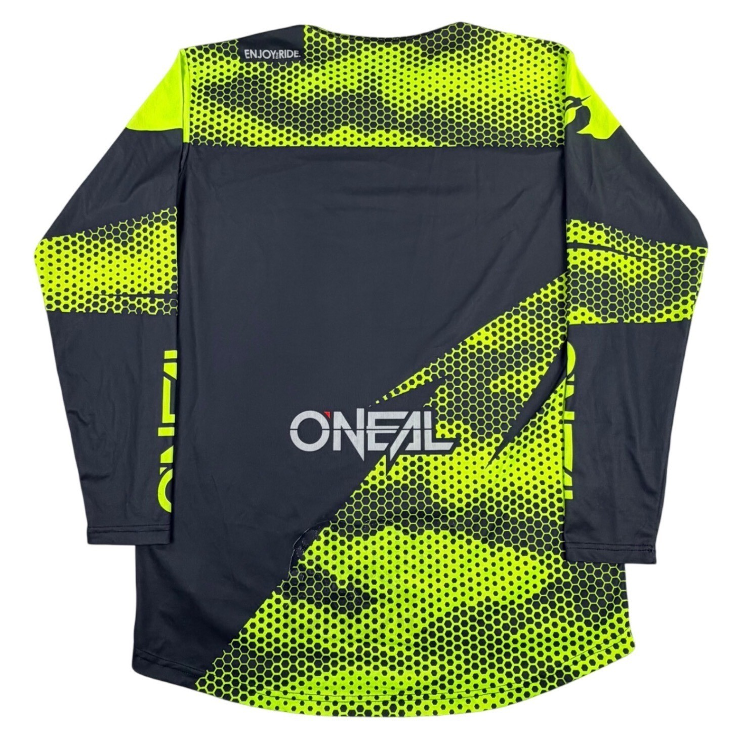 O’Neal Motocross Jersey Men XL Black Neon Yellow Performance Hexagon Graphic MX