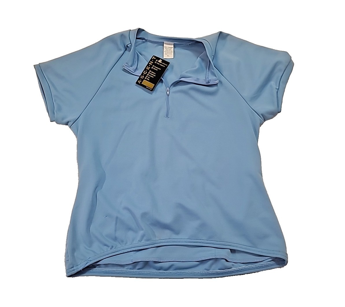 ASCENT Women’s Pro Short Sleeve Cycling Jersey-XL-LT Blue-3 Pockets-Front Zipper