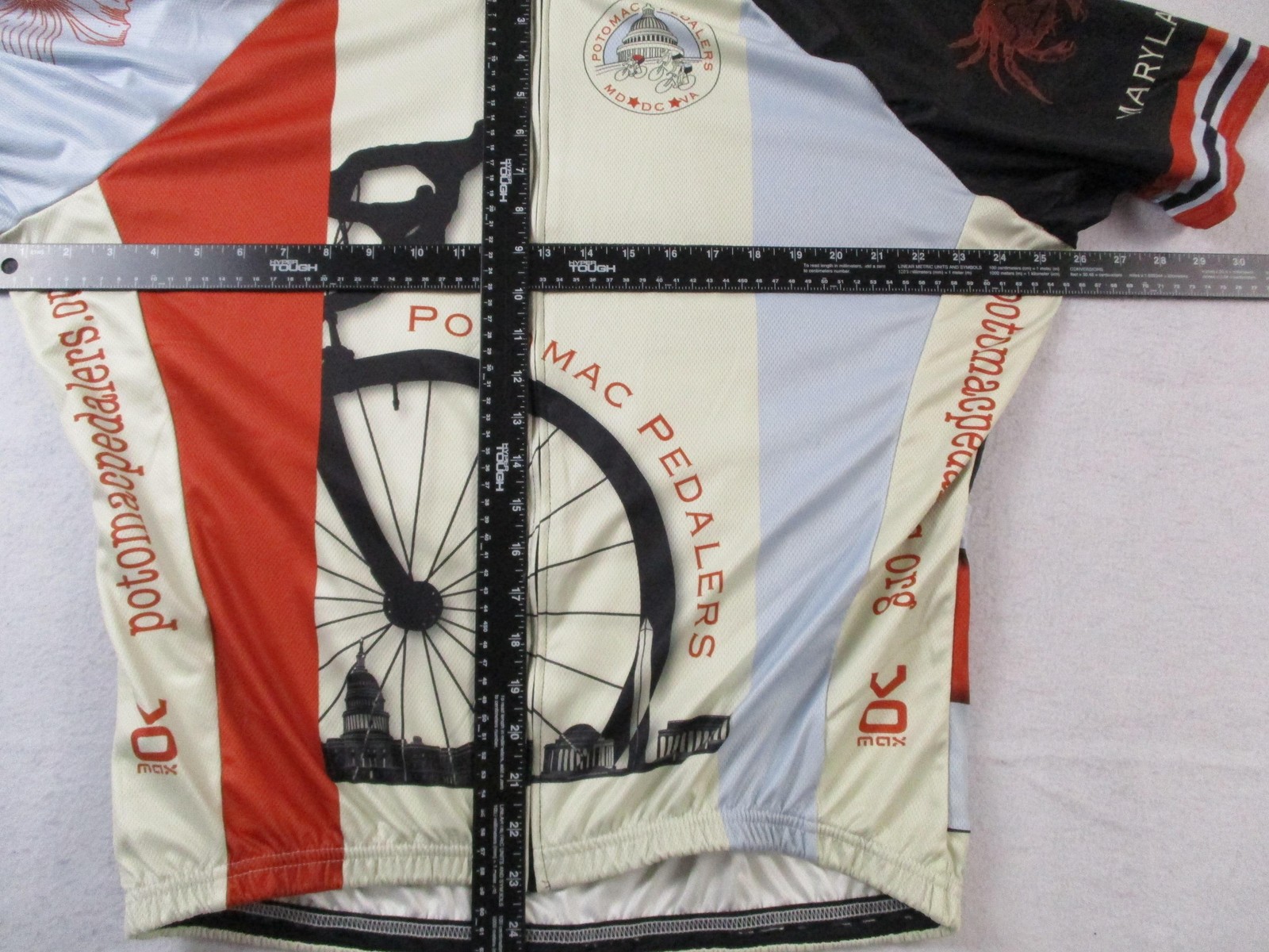 VOmax Potomac Pedalers Cycling Jersey Mens 4XL Washington DC Map Full Zip USA