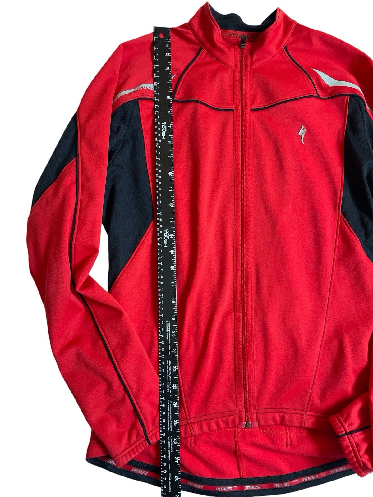 Specialized Mens X-Large Red Long Sleeve Cycling Road Bike Full Zip Jersey