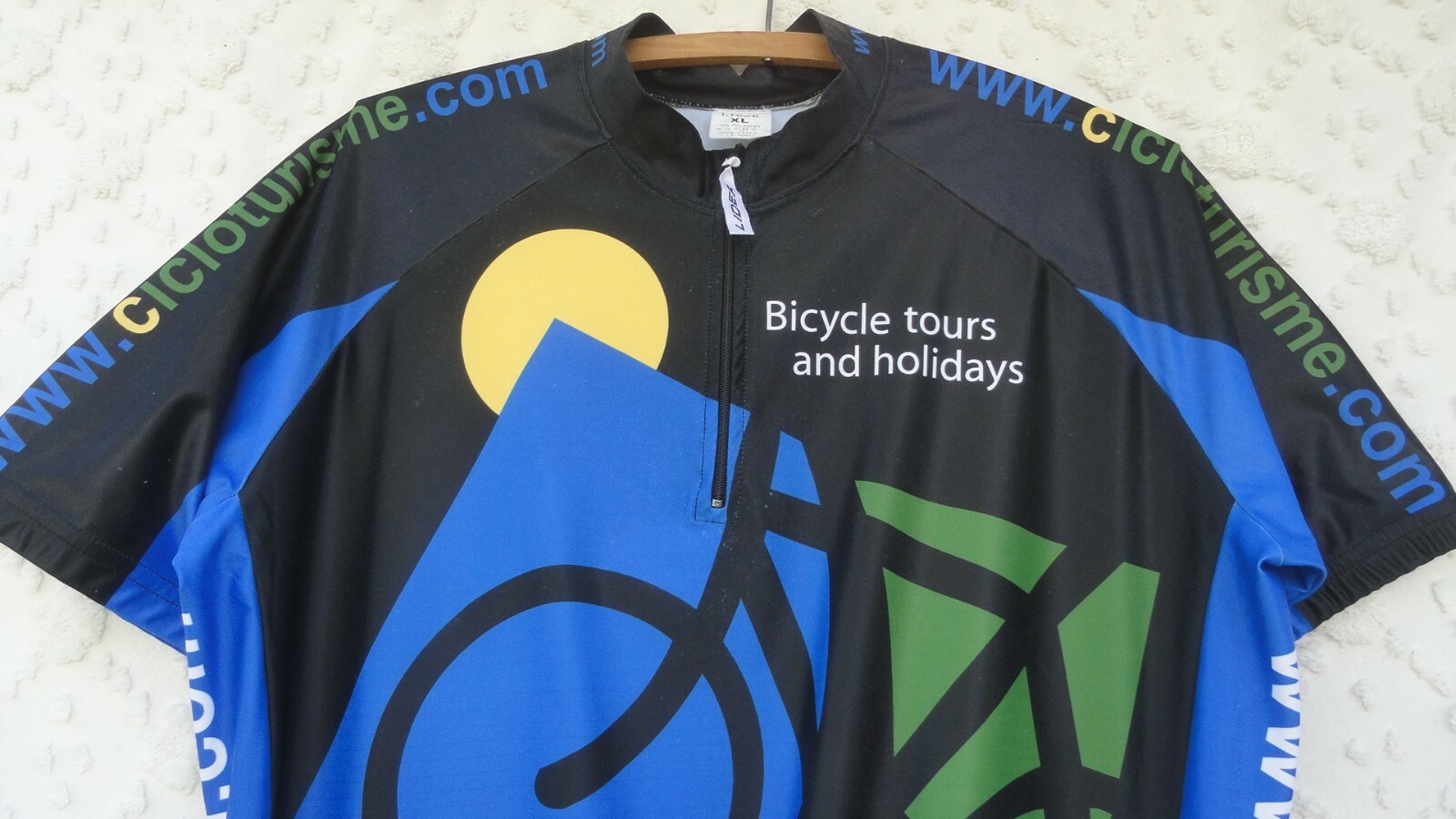 Lider Cycling Jersey Womens XL Poly Blue Black Green Yellow MINT