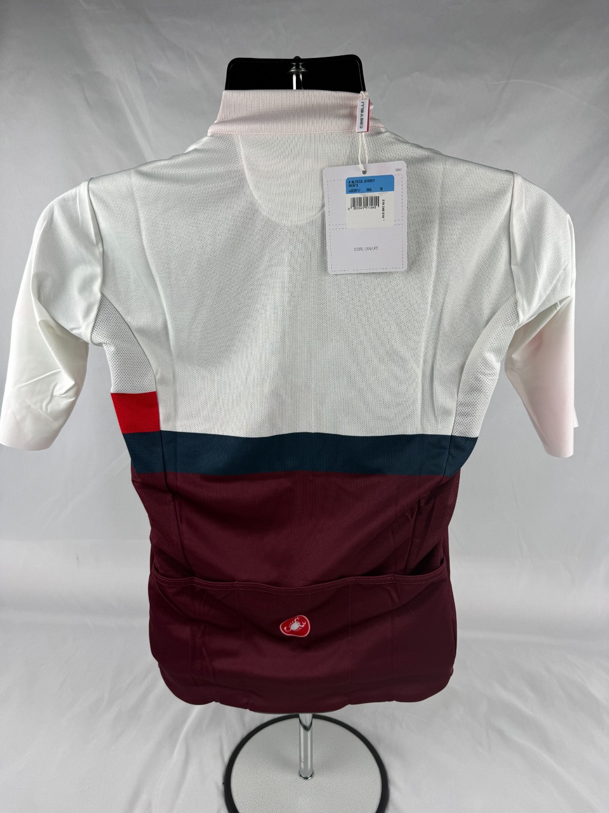 Castelli A Blocco Jersey SIZE Medium Boudreaux Red & White