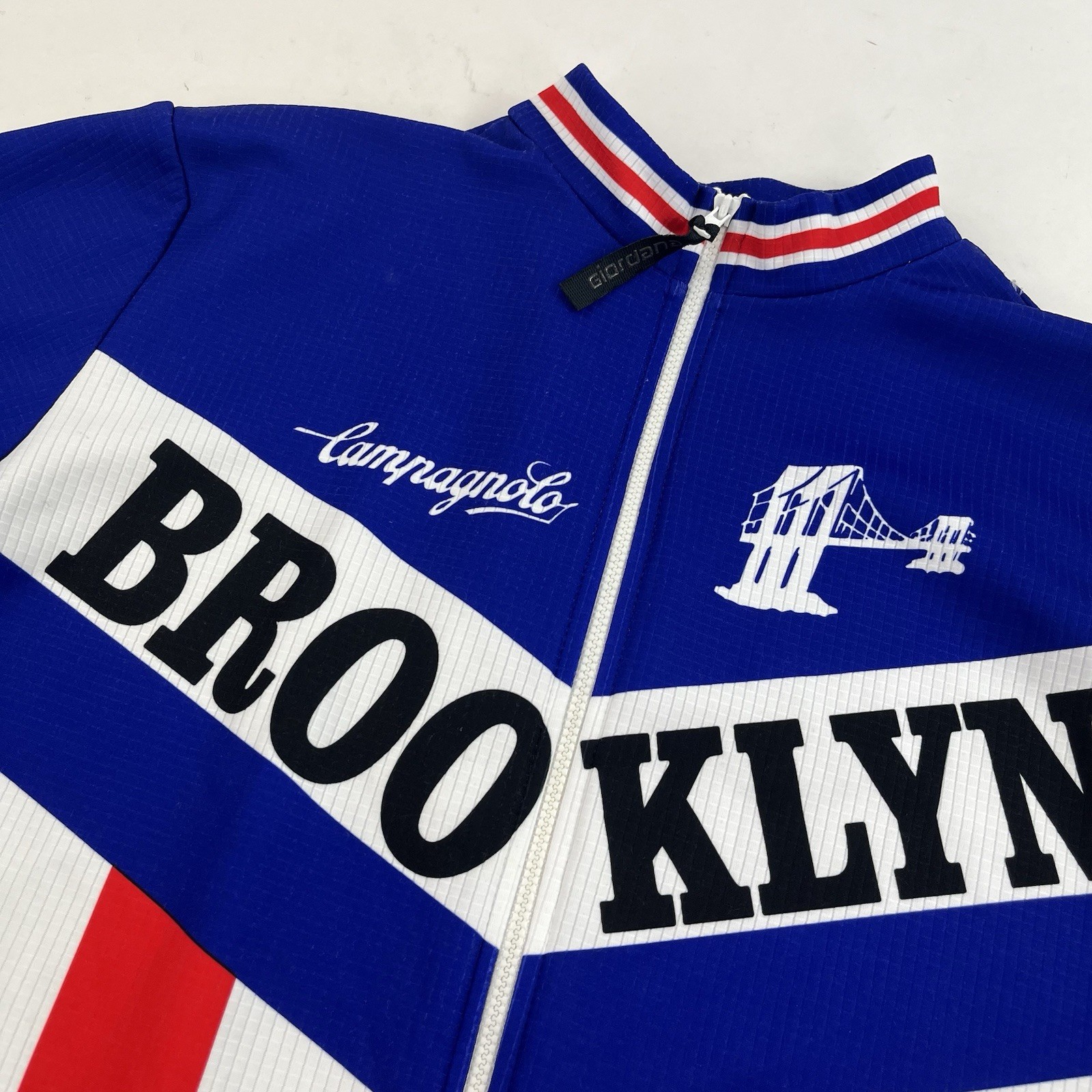 Vtg Giordana Brooklyn Campagnolo Cycling Jersey Thermal Fleece Made Italy LARGE