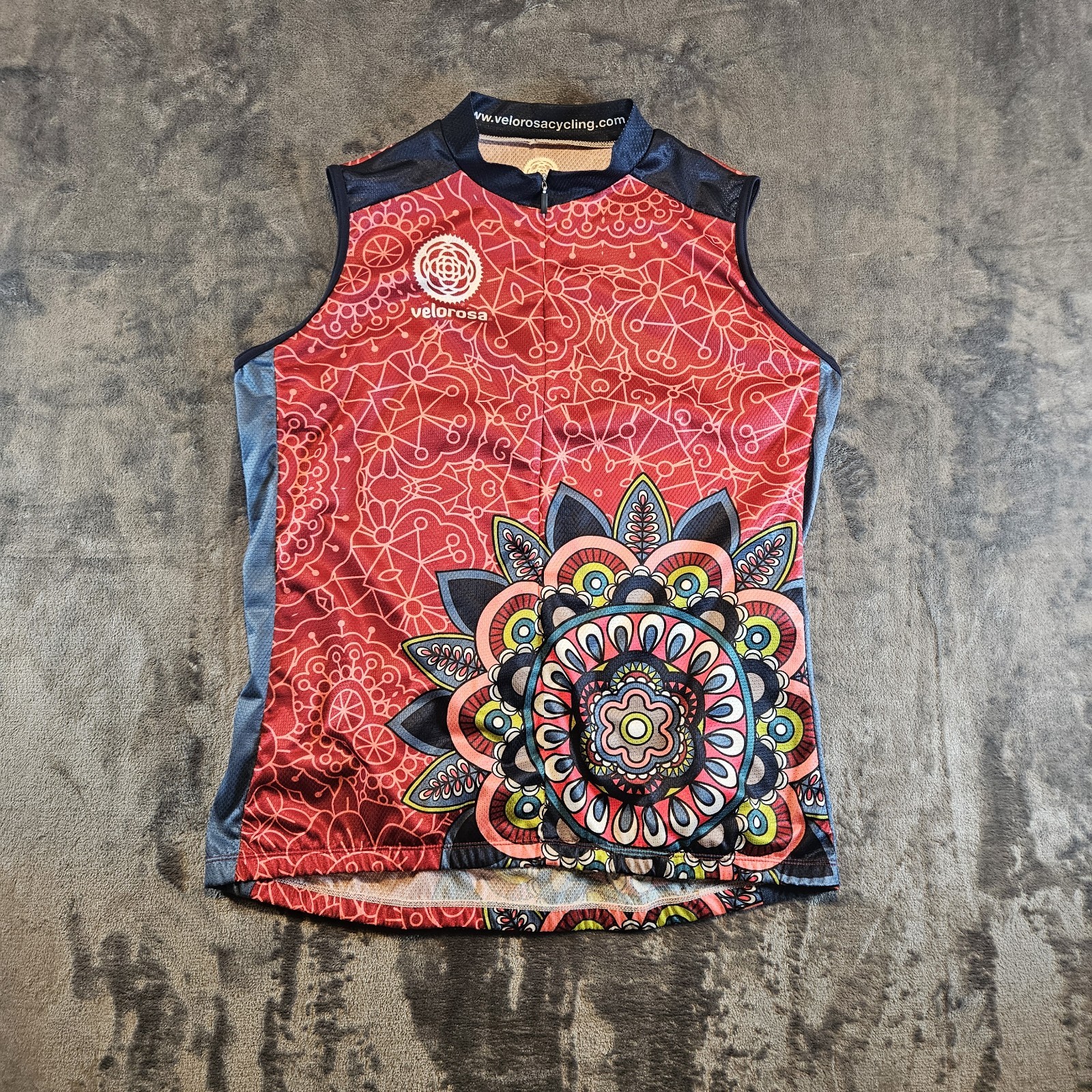 Velorosa Ladies XXL Sleeveless Cycling Top Mandala Design