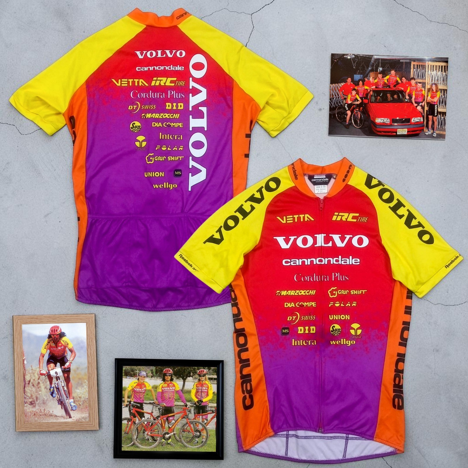 RARE VTG 1994 Team VOLVO Cannondale Vetta MTB Cycling Jersey USA Made — Size M