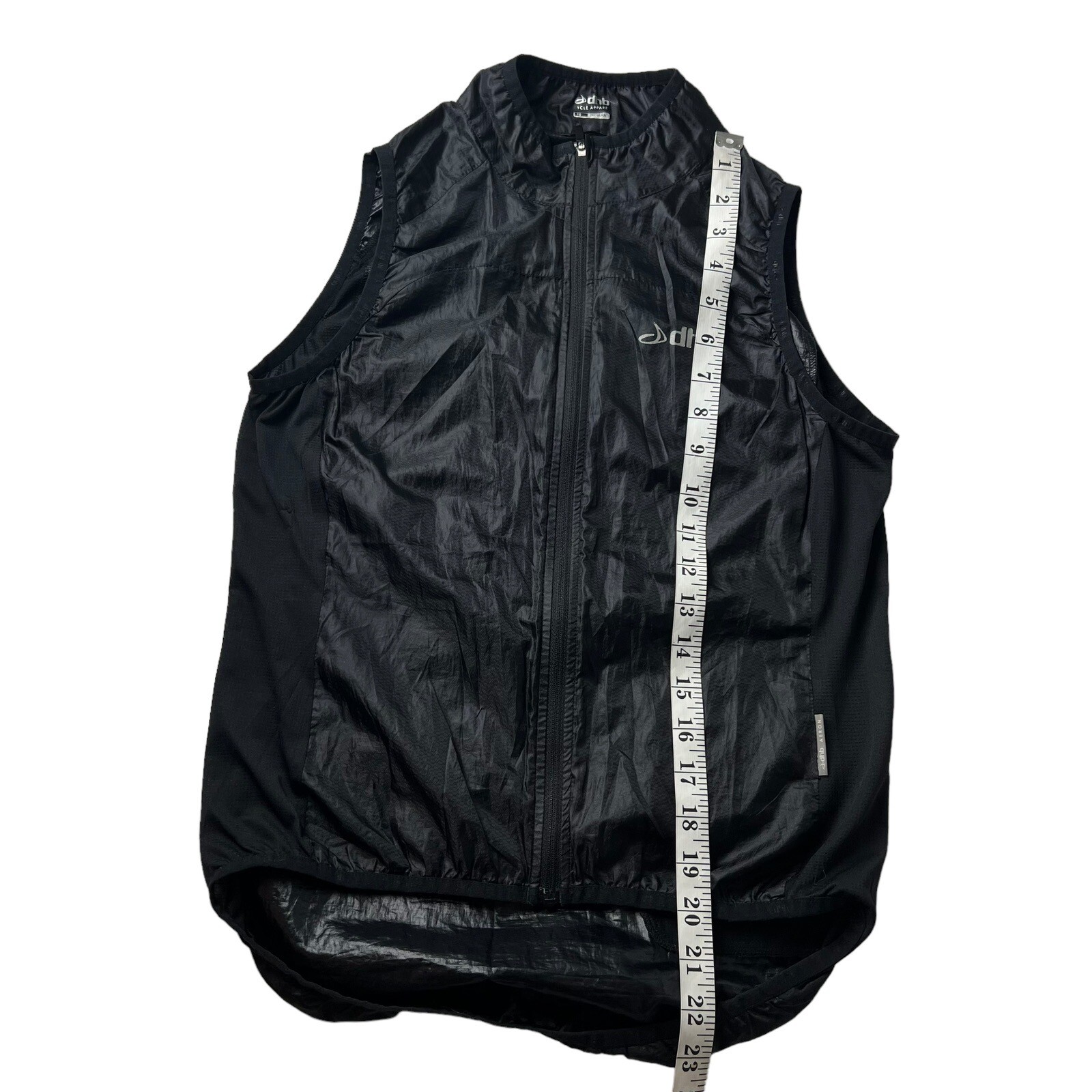 DHB Cycle Black Bike Vest Jersey Womens 10 Sleeveless Full Zip High Neck Spinnin