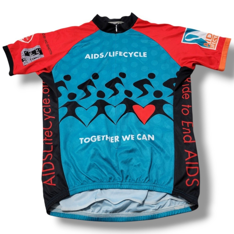 Voler Jersey Size Large Aids / Lifecycle Cycling Jersey Cyclist Ride To End AIDS