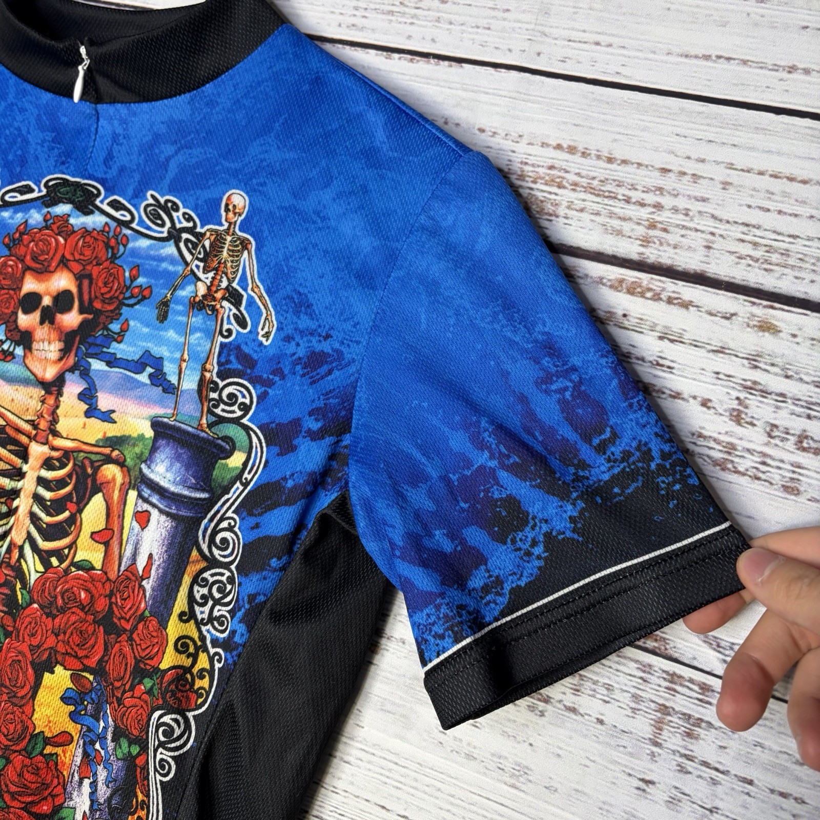 Primal Wear Grateful Dead Cycling Jersey Shirt Full Zip Skeleton Bertha Small