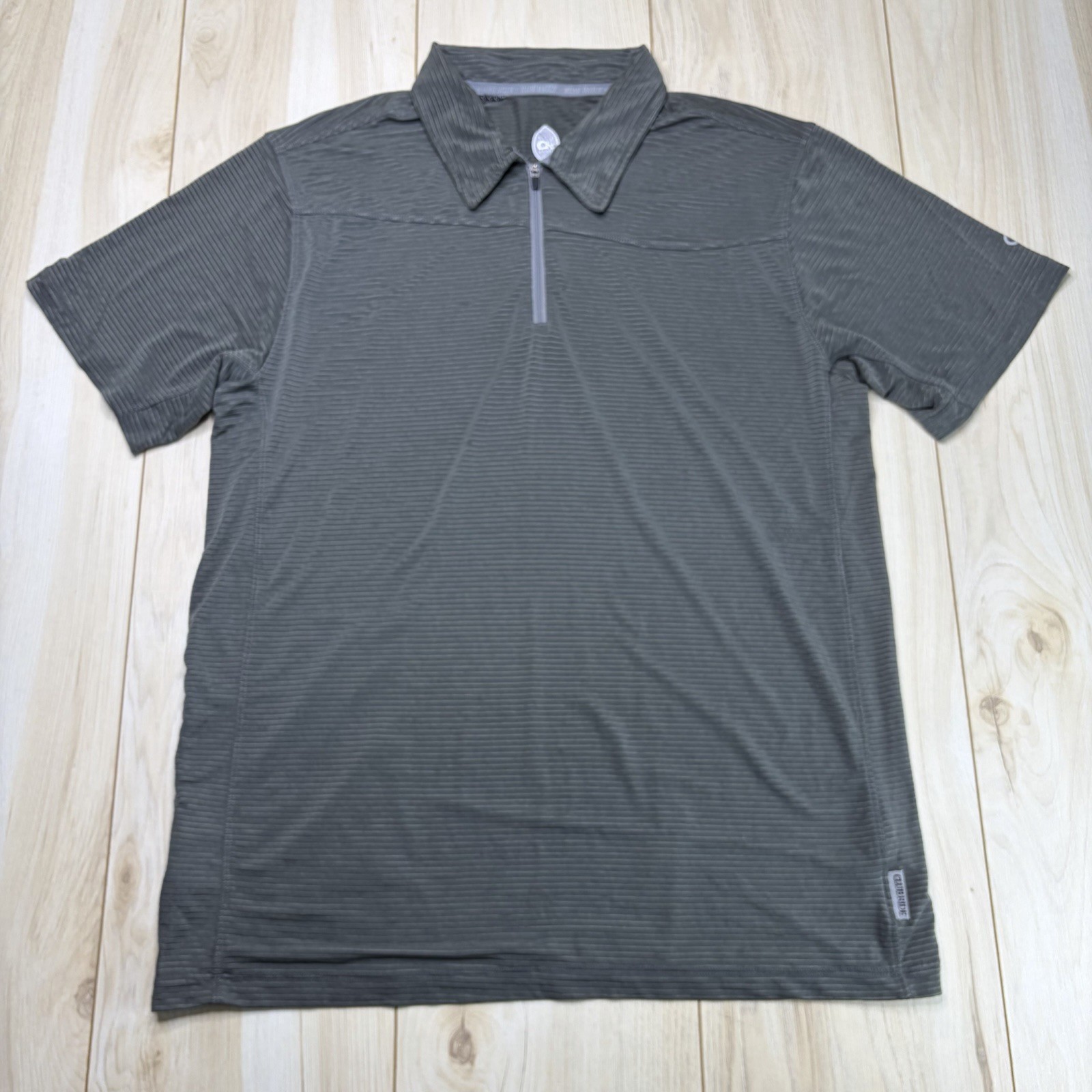 Club Ride Cycling Shirt Men Large Gray Polo 1/4 Zip Stretch Performance MTB Spin