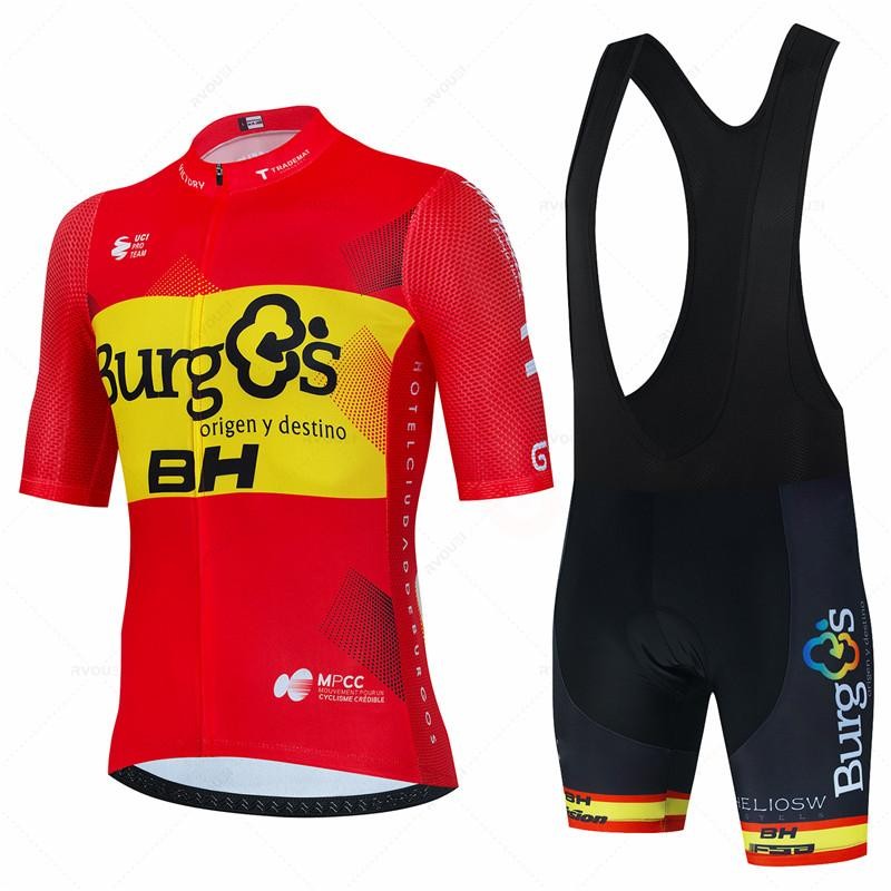 BH Burgs Team 2024 Cycling Jersey Set 19D Shorts MTB Quick Dry Bike Wear