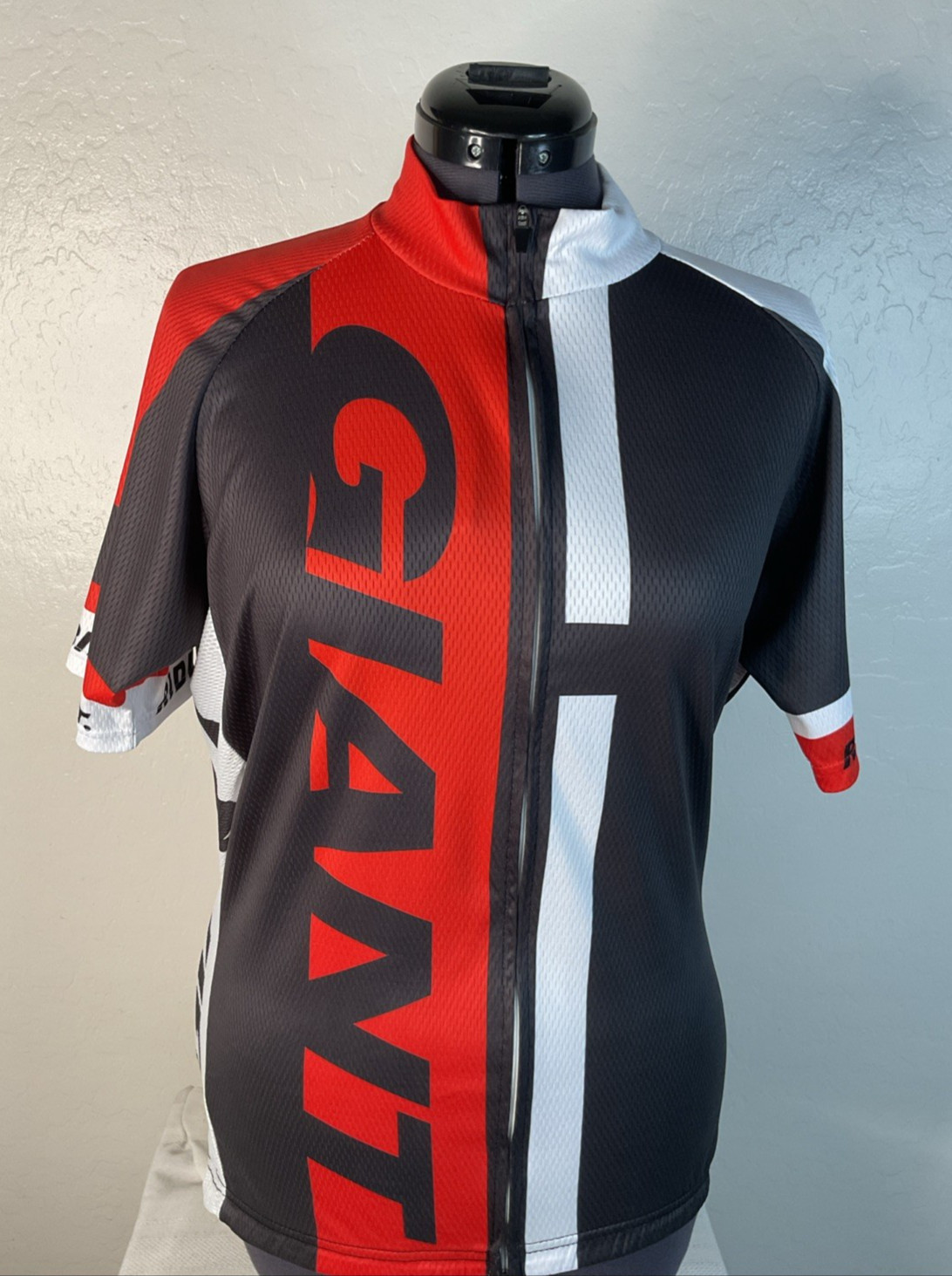 Giant Cycling Jersey Bicycle Cycling Apparel Sz XL Full Zip Red Blk White