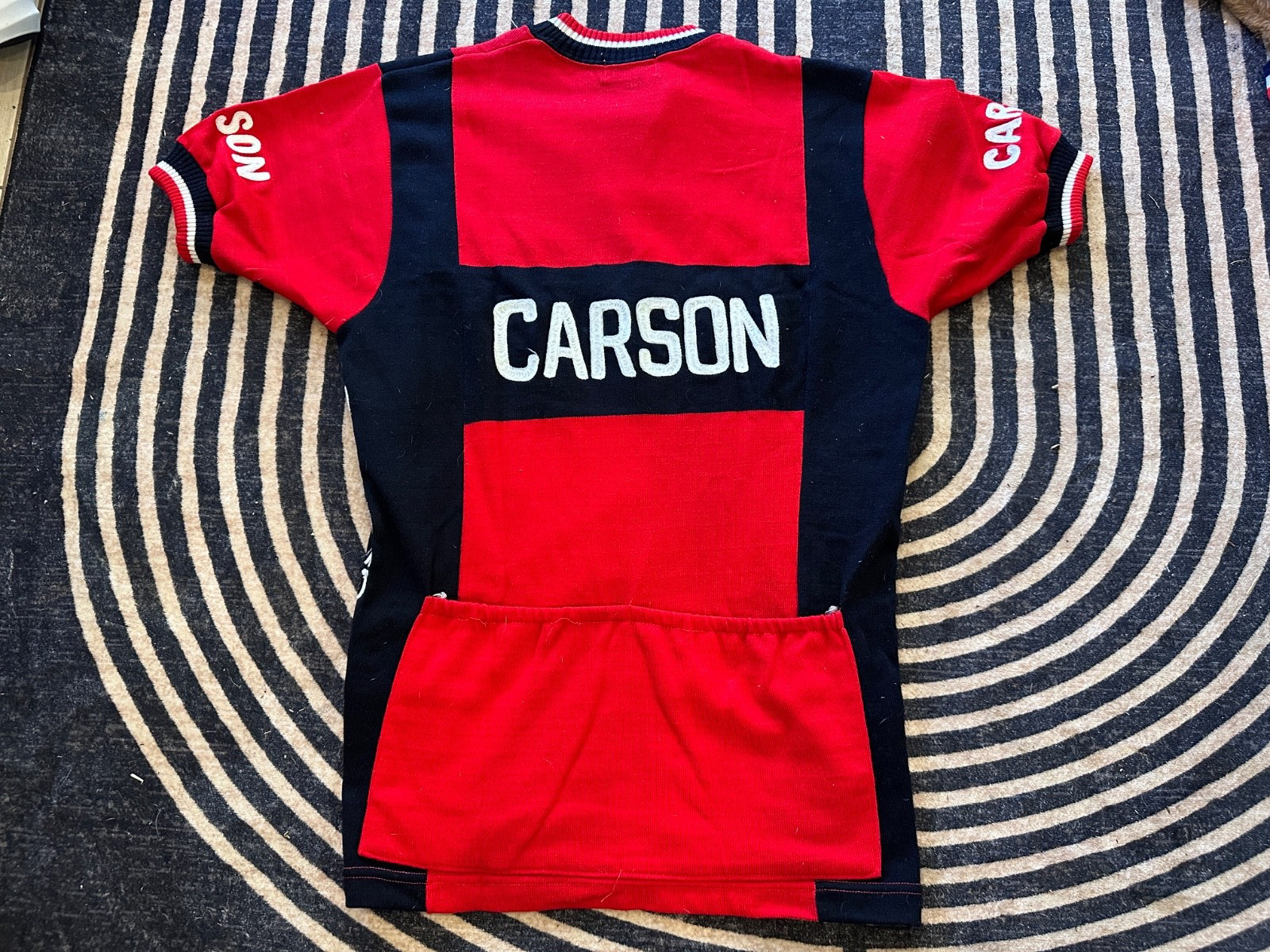 Vintage CARSON International Chain Stitch Cycling Race Jersey Shirt