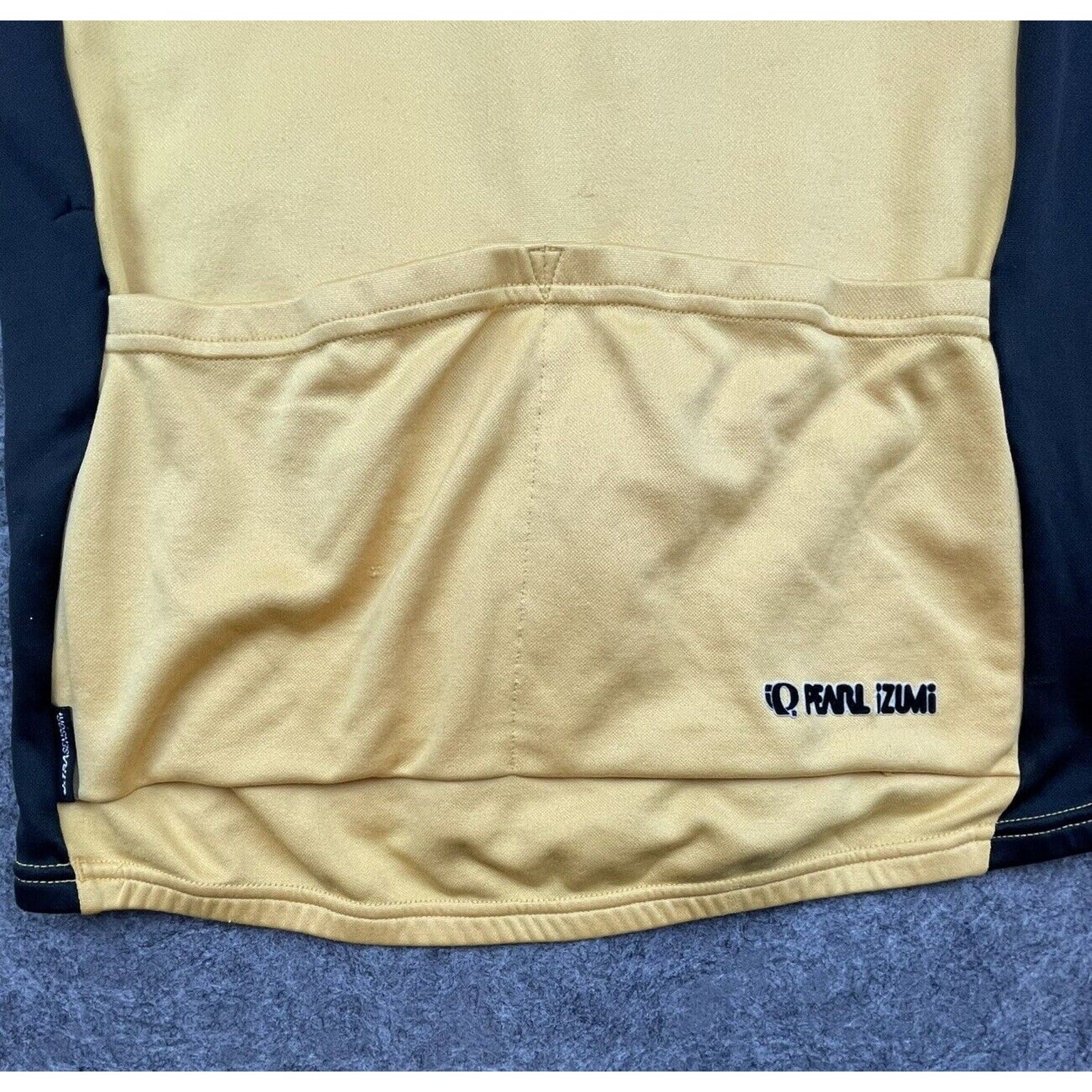 Pearl iZumi Top Womens Medium Cycling Vest Gold Black Back Pockets Long Zip