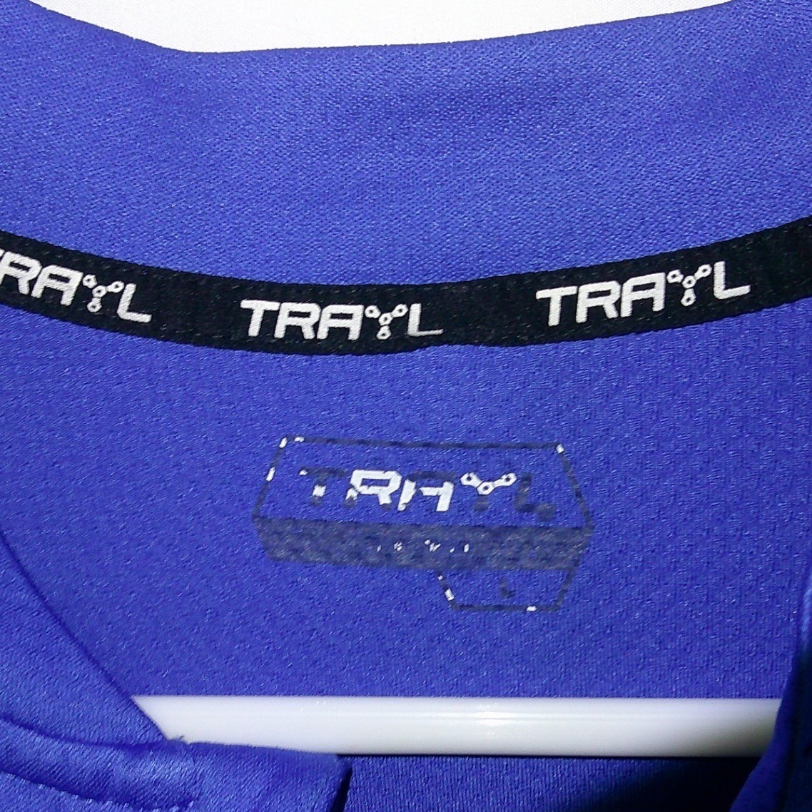 TRAYL Cycling Jersey Bike Shirt Half Zip Short Sleeve Pockets Blue Size L