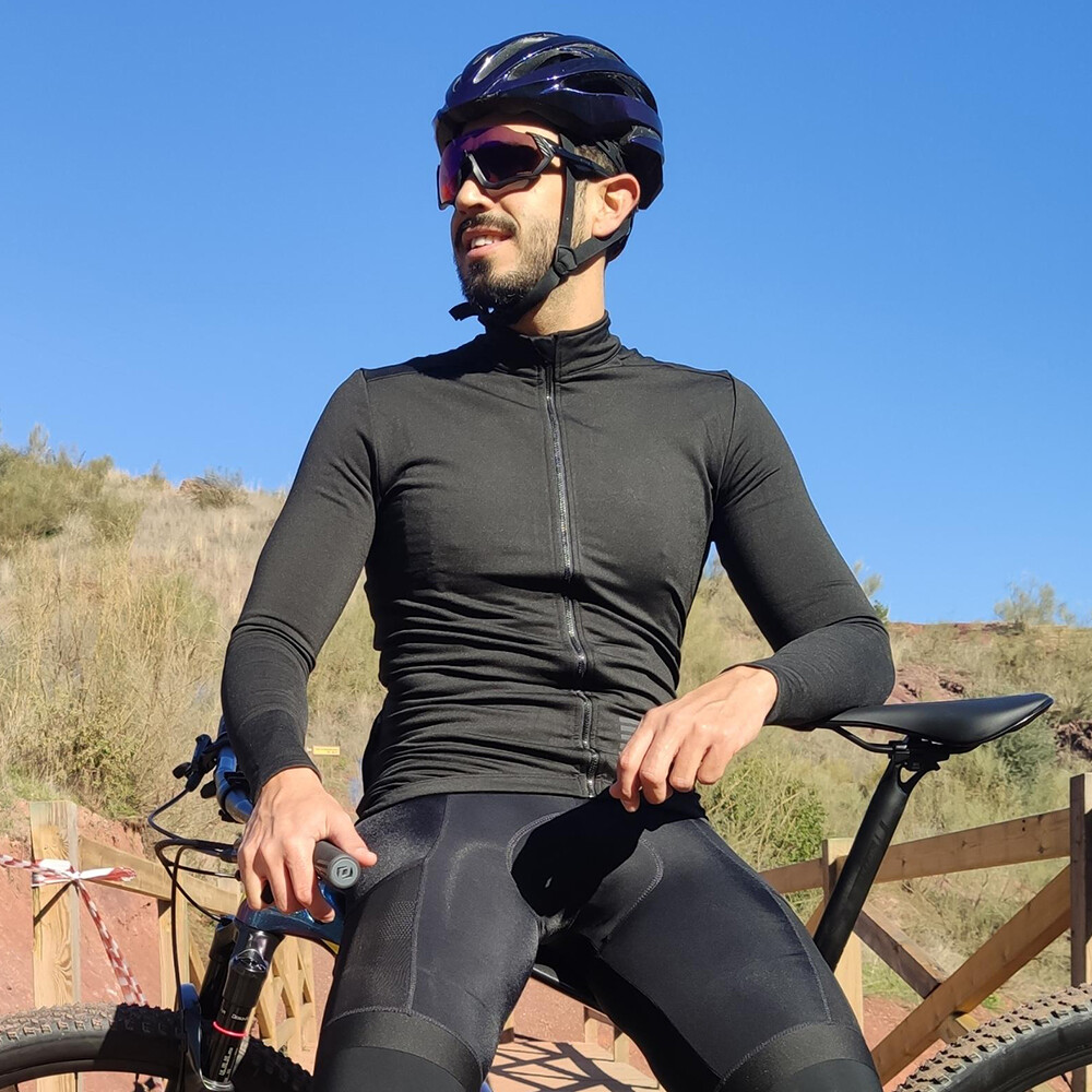 Winter Cycling Jersey Men’s Long Sleeve Tops Thermal Fleece Road Bike Jacket MTB