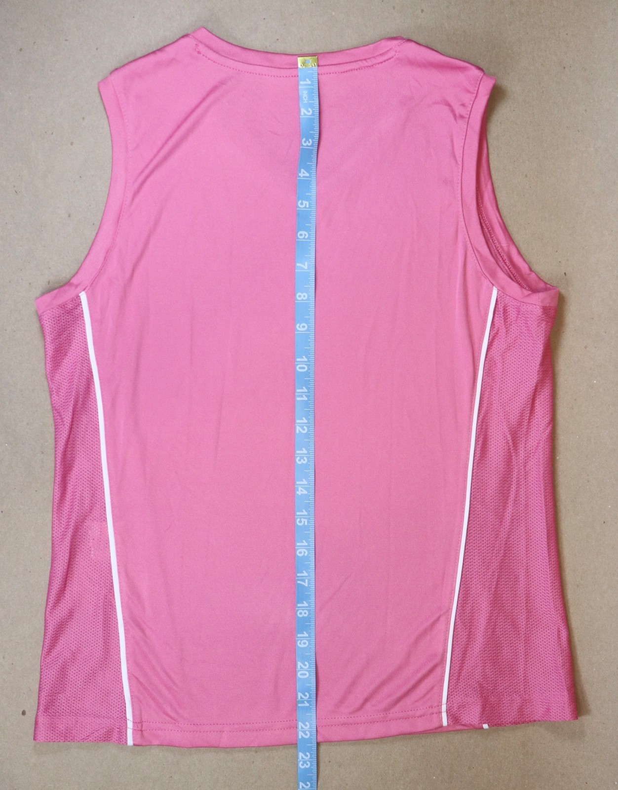 Reebok Womens Small Pink Sleeveless Athletic Workout Top Mesh V Neck Activewear