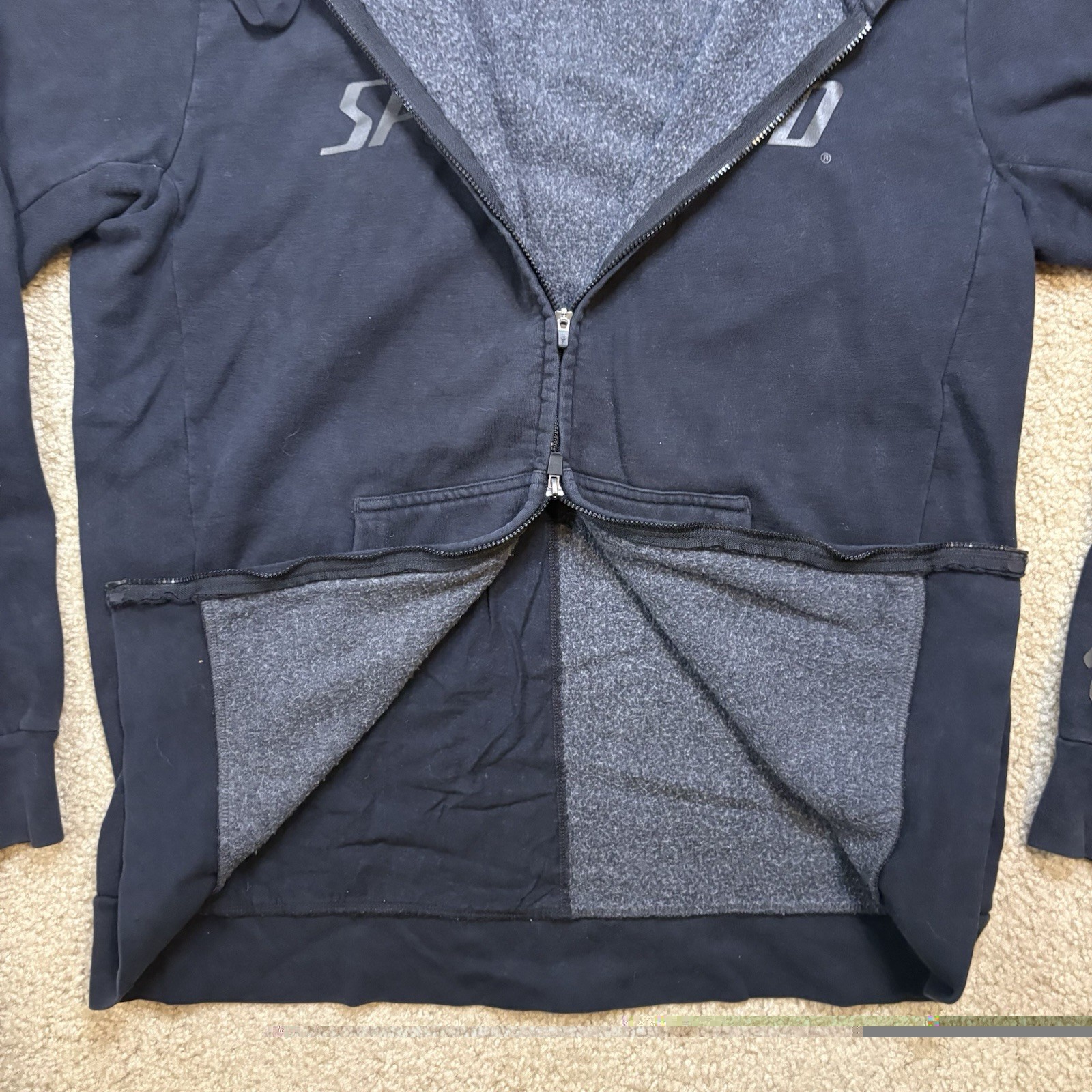 Specialized Bicycle Company Adult Medium Double Zipper Back Pocket Gray Hoodie