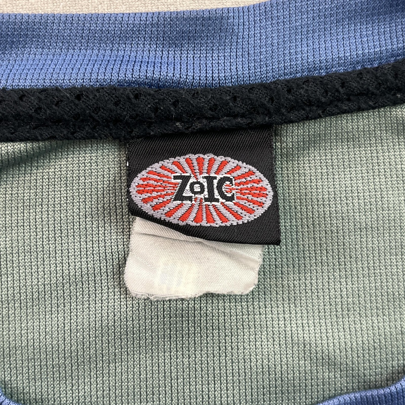 Vintage Zoic Cycling T-Shirt Jersey Mens Large Green Ringer Lightweight Cropped