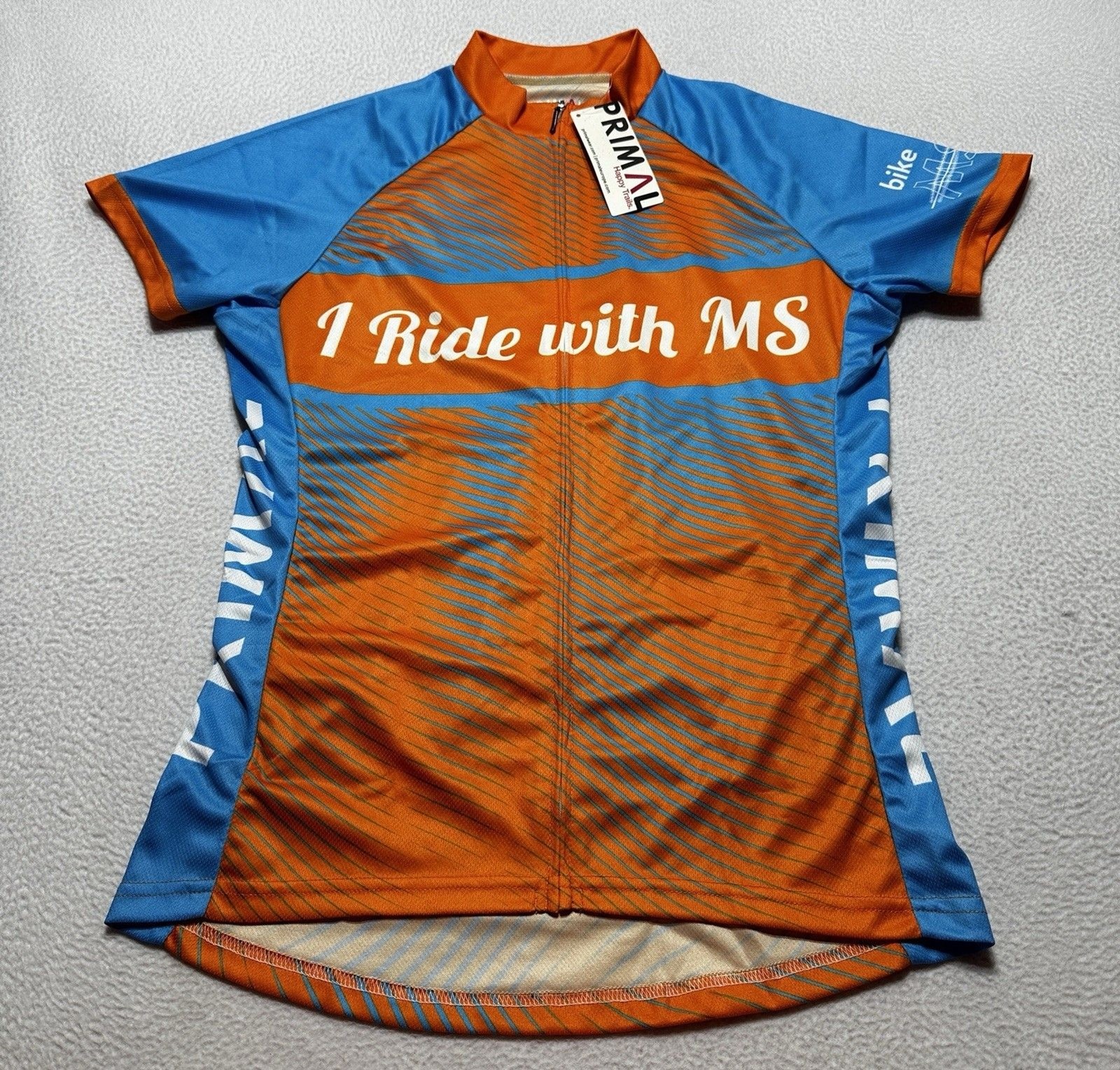 Primal Bicycle Cycling Raglan Jersey I Ride With MS 2019 Support Sport Cut NWT