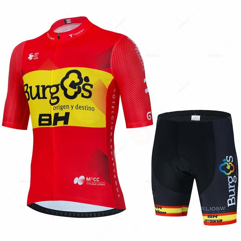 BH Burgs Team 2024 Cycling Jersey Set 19D Shorts MTB Quick Dry Bike Wear