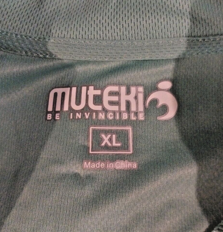 Muteki Mens Cycling Shirt Size Full Zip Breathable Vent Teal New M, L, XL