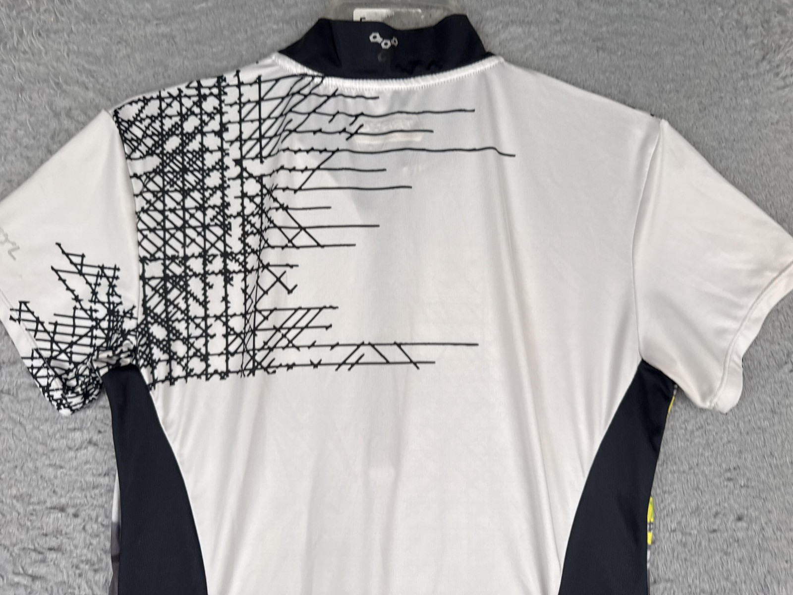 Trayl Cycling Jersey Womens Small White Gray Yellow Graphic 1/4 Zip Pockets Top