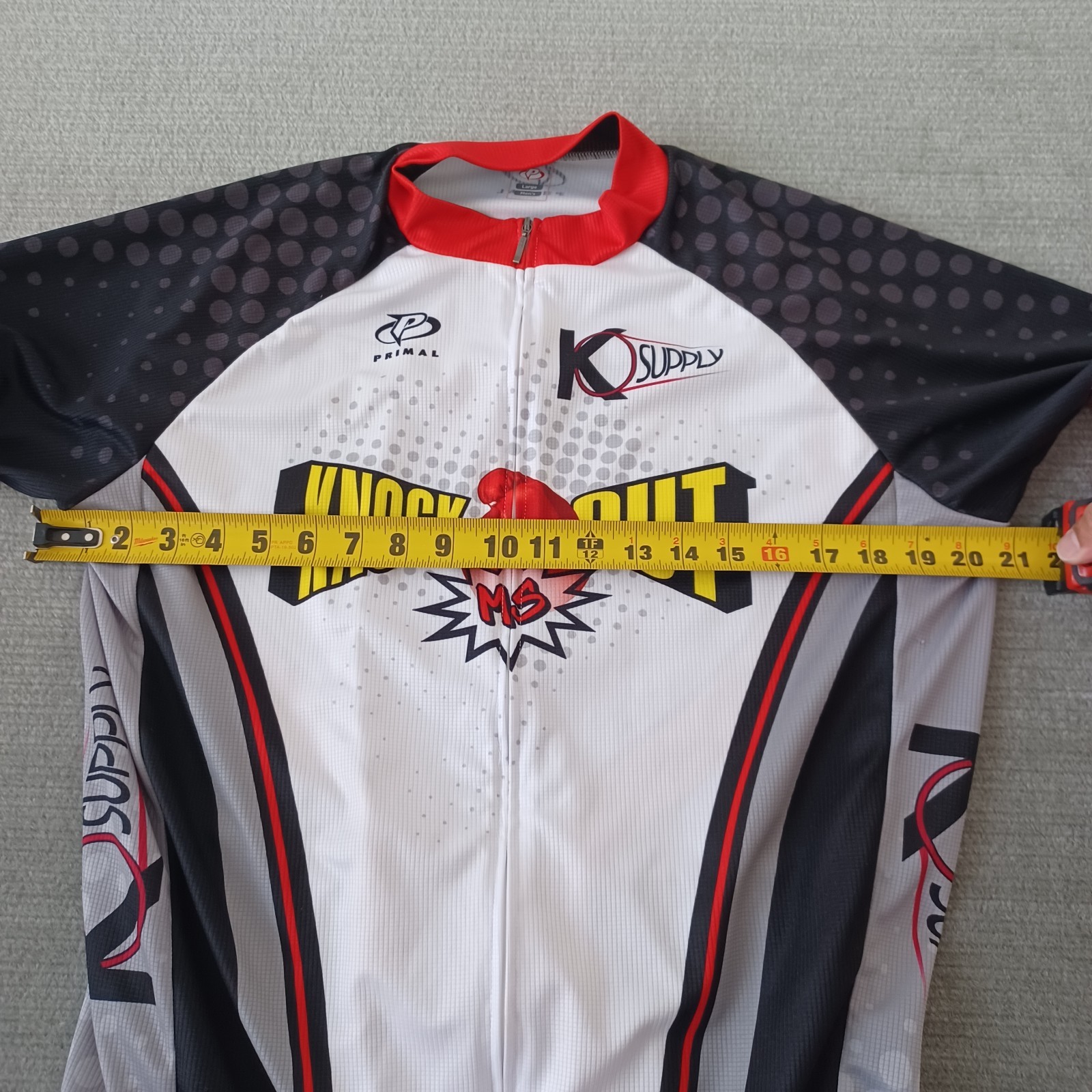 Primal Cycling Jersey Men Large Full Zip Lightweight Stretch Knock Out Logo