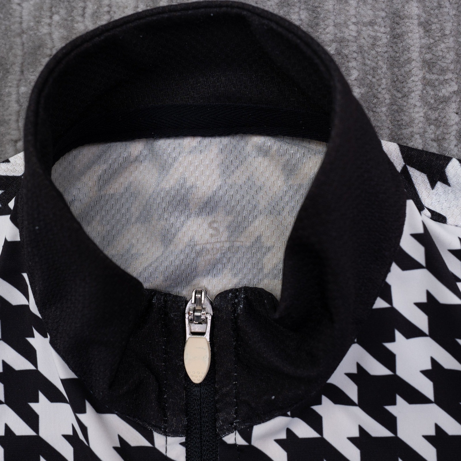 La Passione Cycling Jersey Mens XS Black White Houndstooth Short Sleeve Italy