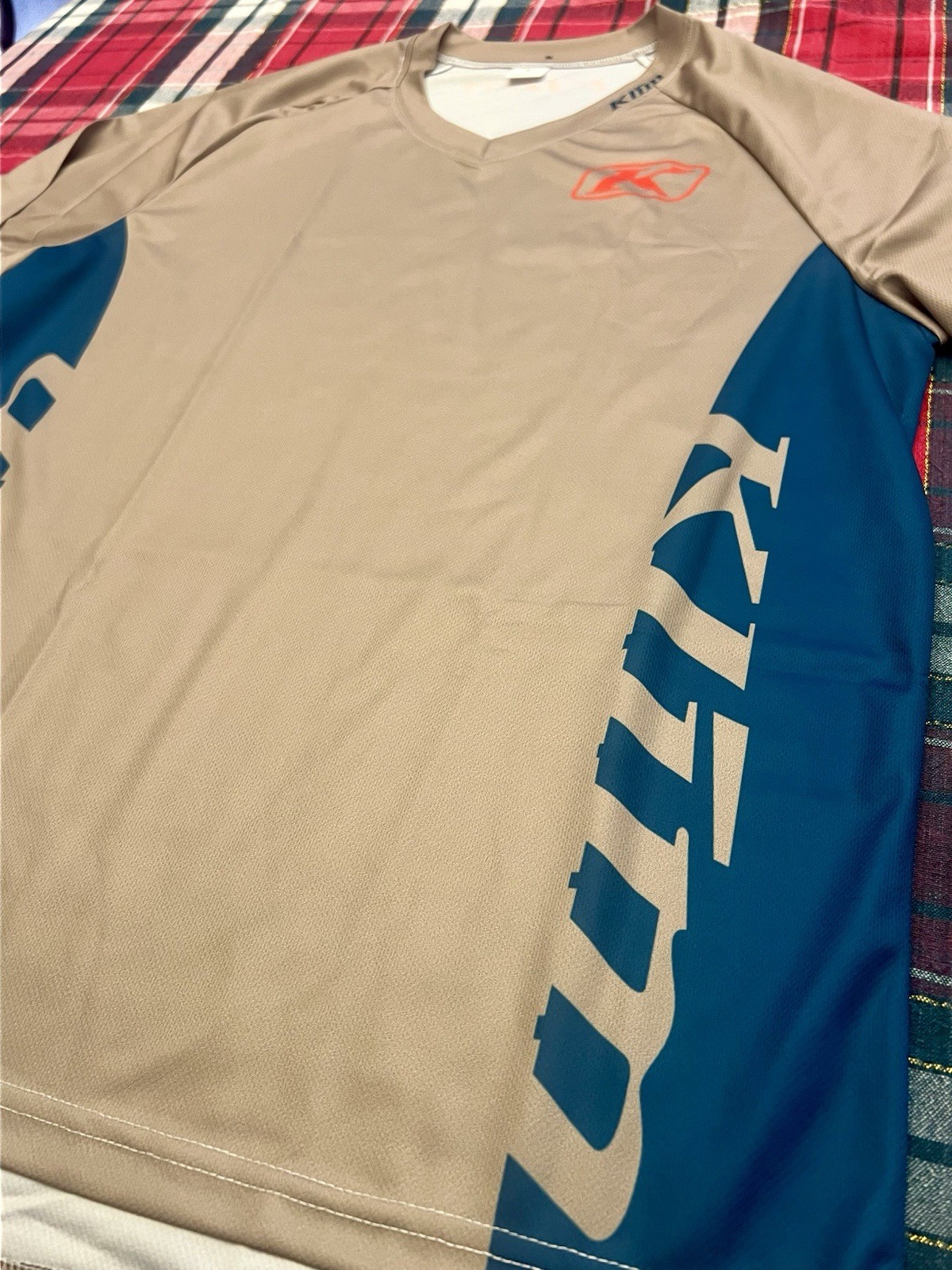 Klim Men’s XC Lite Long Sleeve Shirt/Jersey/Tan/Blue/Red/Size Large