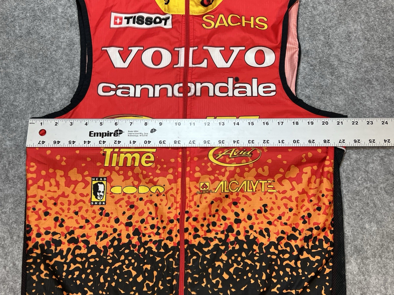 Vintage Volvo Cannondale Cycling Libor Karas Vest zip 1996 Size L USA made red