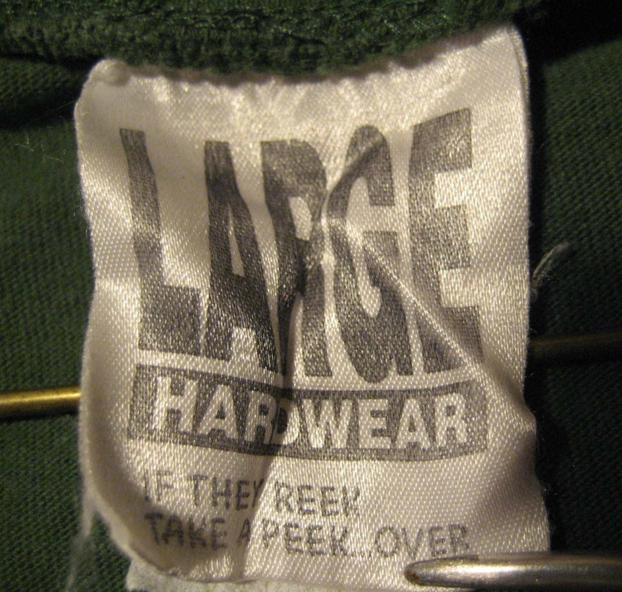 VINTAGE 90s LARGE HARDWARE CYCLING JERSEY SHIRT SIZE XL COTTON USA GREEN W/ZIPPE