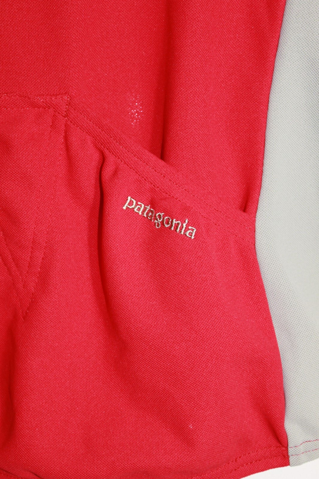 Patagonia Cycling Jersey Women’s Large Red Gray 1/2 Zip S/S USA MADE