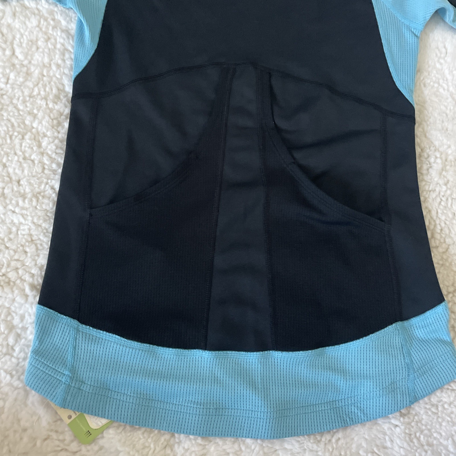 New Oakley Womens Cycling Jersey Small Short Sleeve Blue Black Gray 2 Pocket