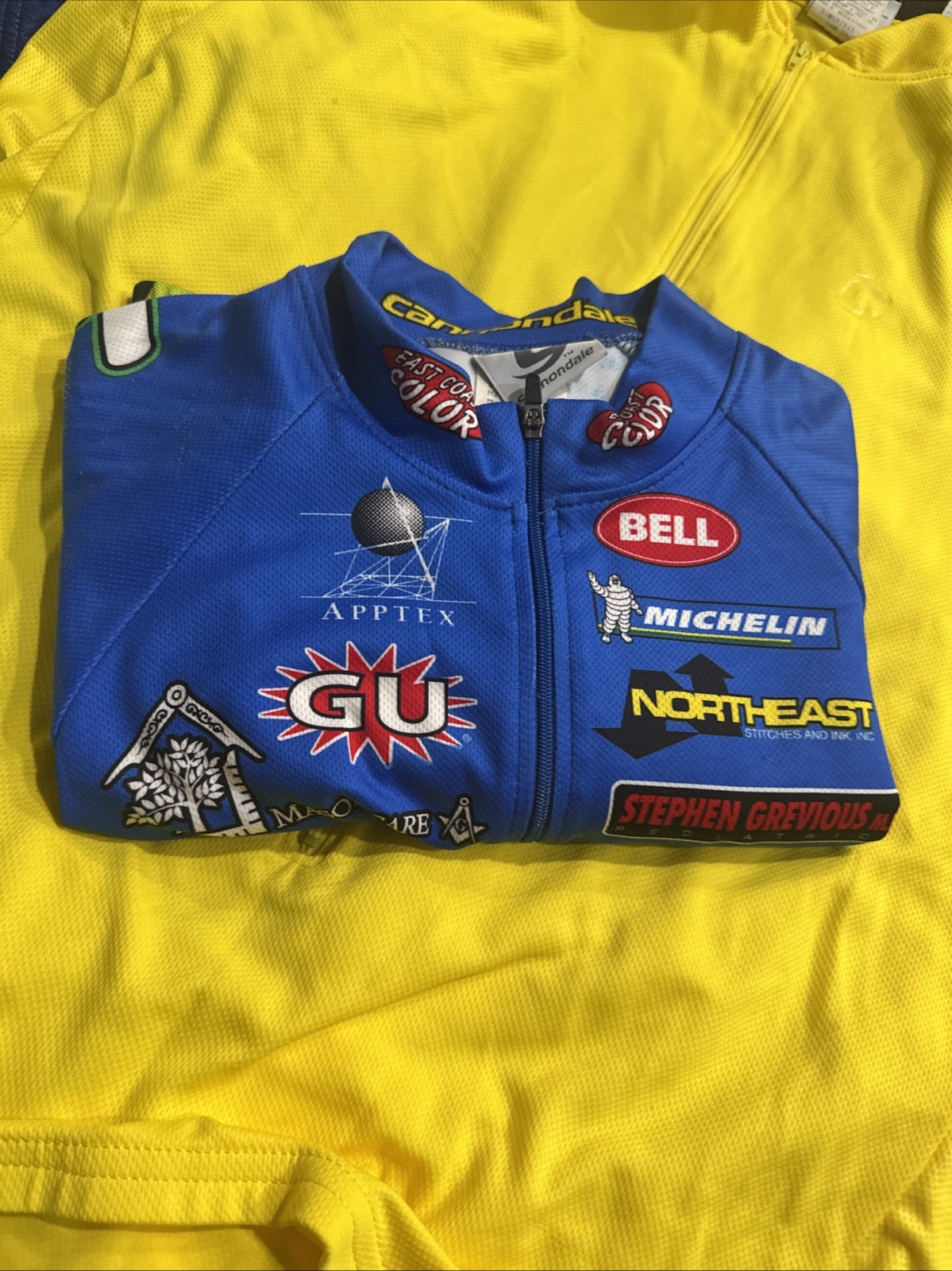 Cannondale GU Michelin Vintage Jersey Cycling Bike T-Shirt Size Large Zip