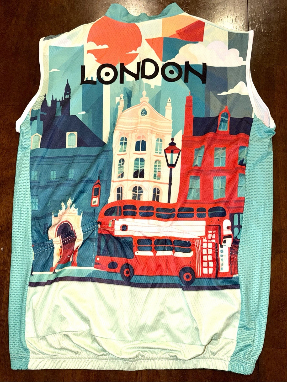 OCG Around The World – London Sleeveless Full Zip Cycling Jersey Pockets XXXL