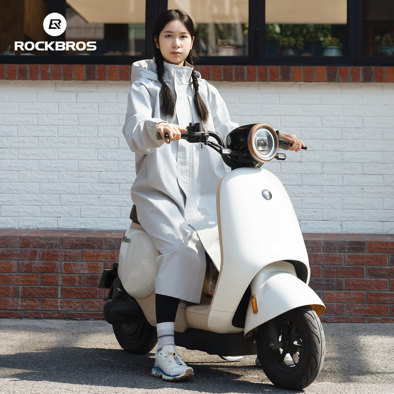ROCKBROS Cycling Hooded Poncho Outdoor Rain Waterproof Jacket Breathable Long