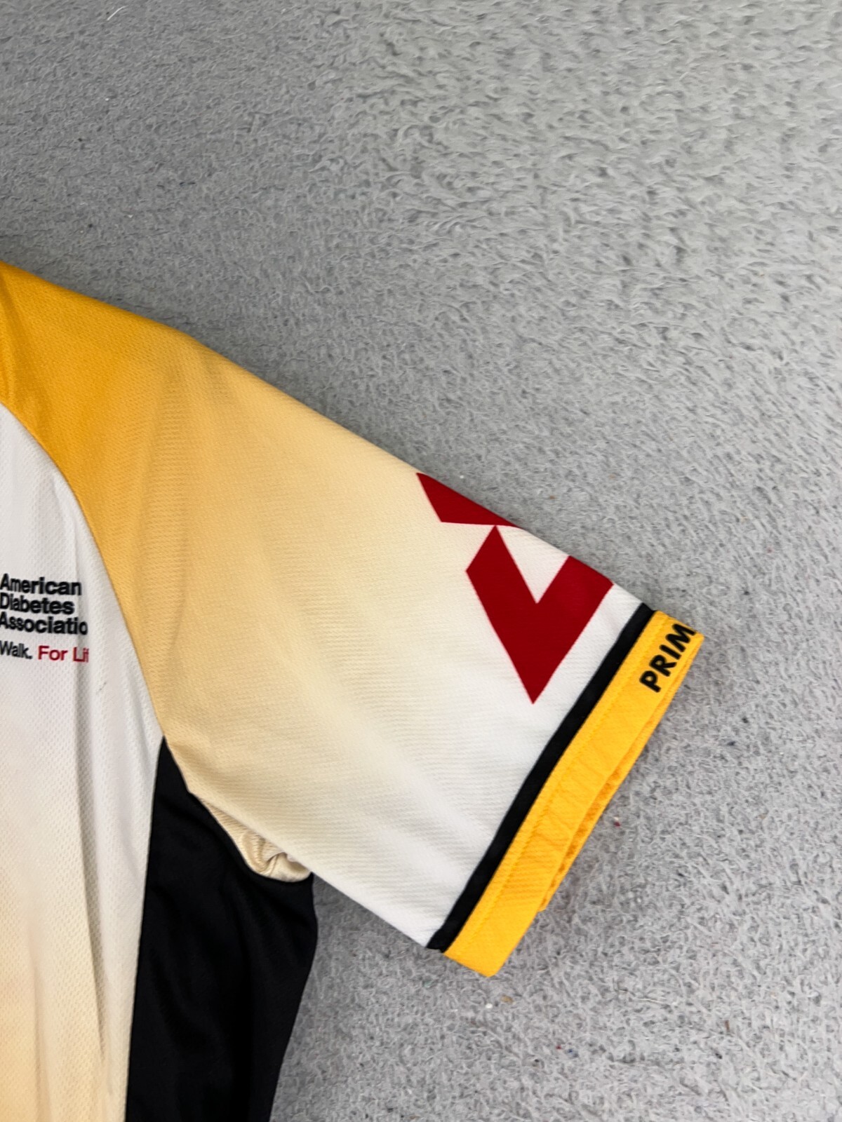 Primal Cycling Jersey Adult Medium Yellow Black Tour De ADA Diabetes Polyester