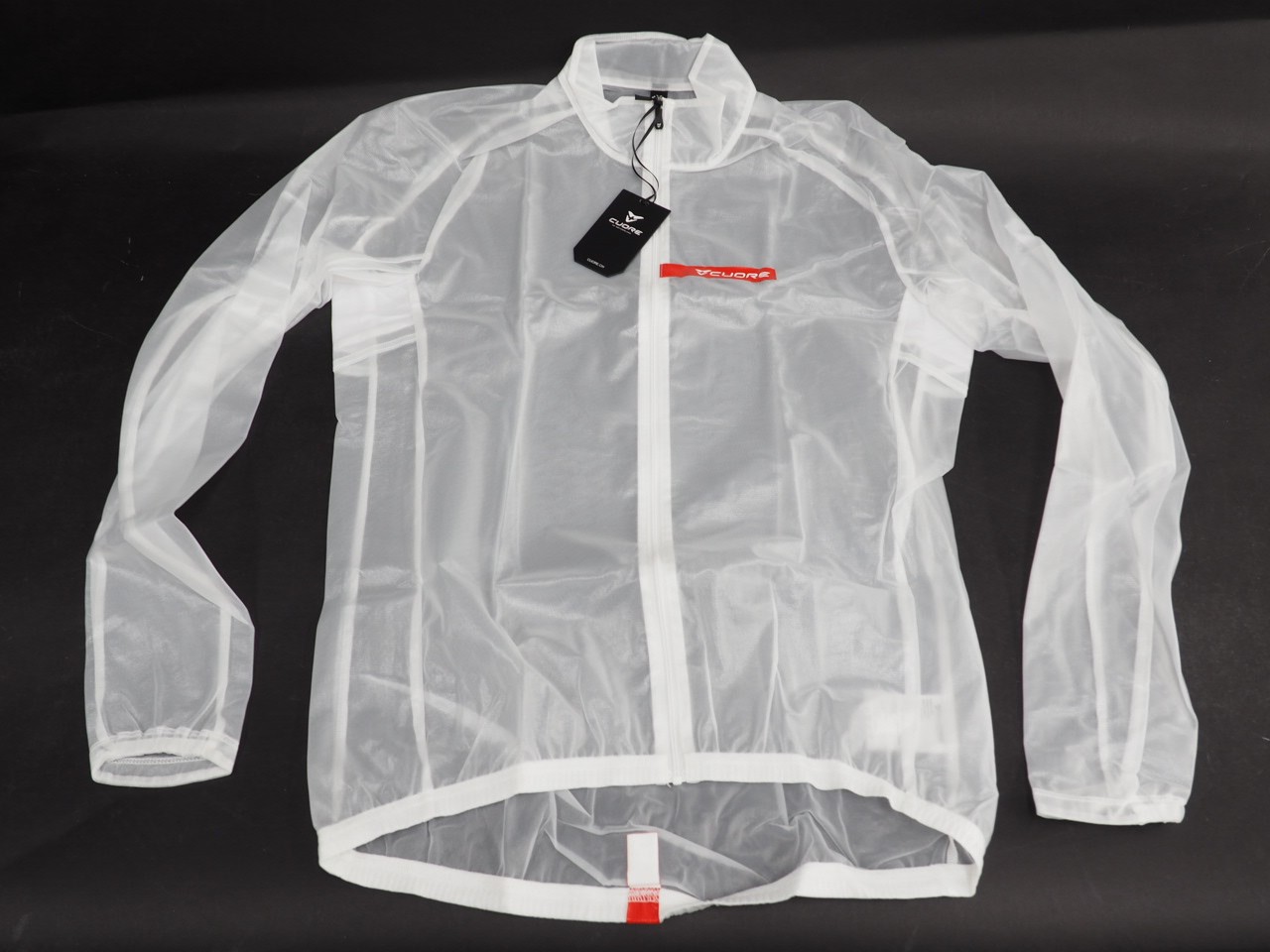 New! Cuore Unisex Gold Clear Cycling Wind Jacket Size XL