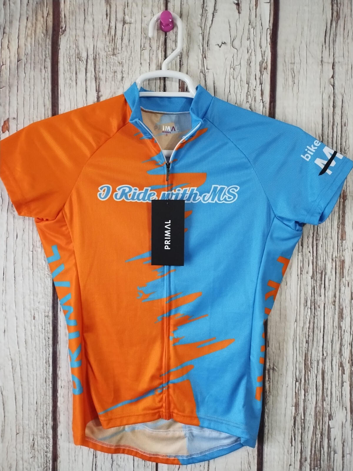 Primal Cycling Wear Women’s Sport Cut Small Short Sleeve Jersey (I Ride With MS)