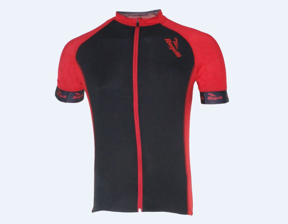 Mens Cycling Jersey & Bib Short, Dry Wicking Polyester, Full Zipper, Race Fit