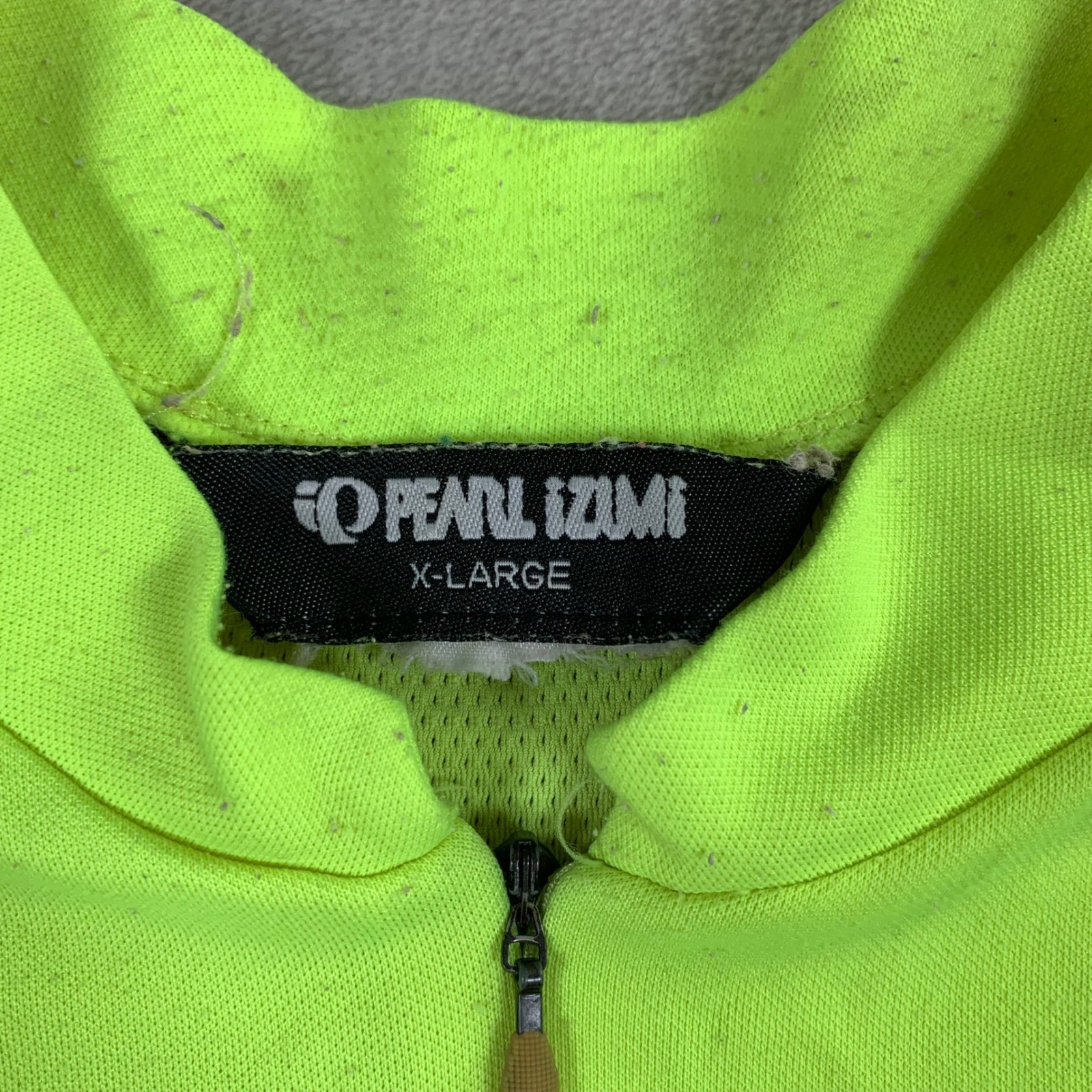 Pearl Izumi Cycling Jersey Mens XL Neon Yellow Sleeveless Quarter Zip Bike Top