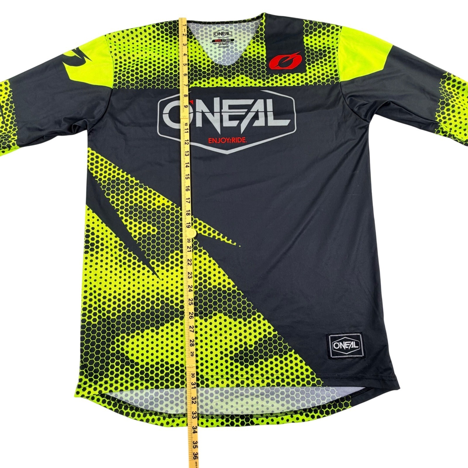 O’Neal Motocross Jersey Men XL Black Neon Yellow Performance Hexagon Graphic MX