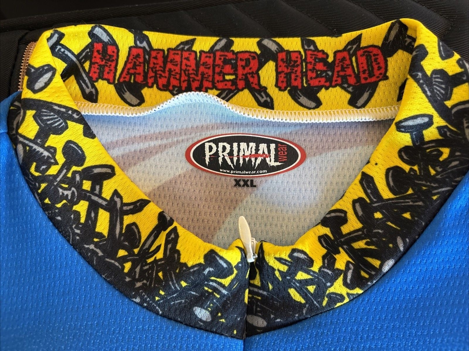 PRIMAL Wear Vintage 90’s HAMMER HEAD GRAPHIC Cycling Jersey 2XL Coolmax Poly