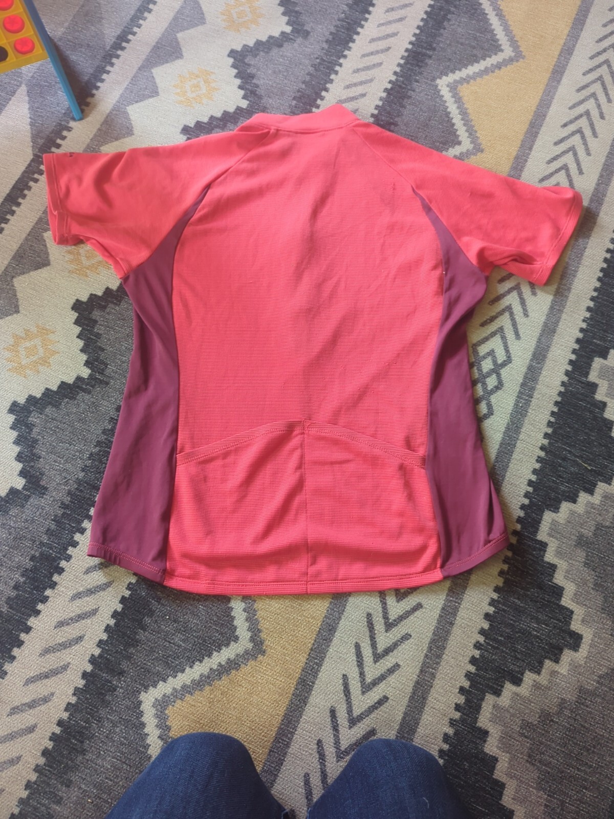 Patagonia Womens Vintage Bike Jersey Top Medium 1/2 Front Zip Short Sleeve