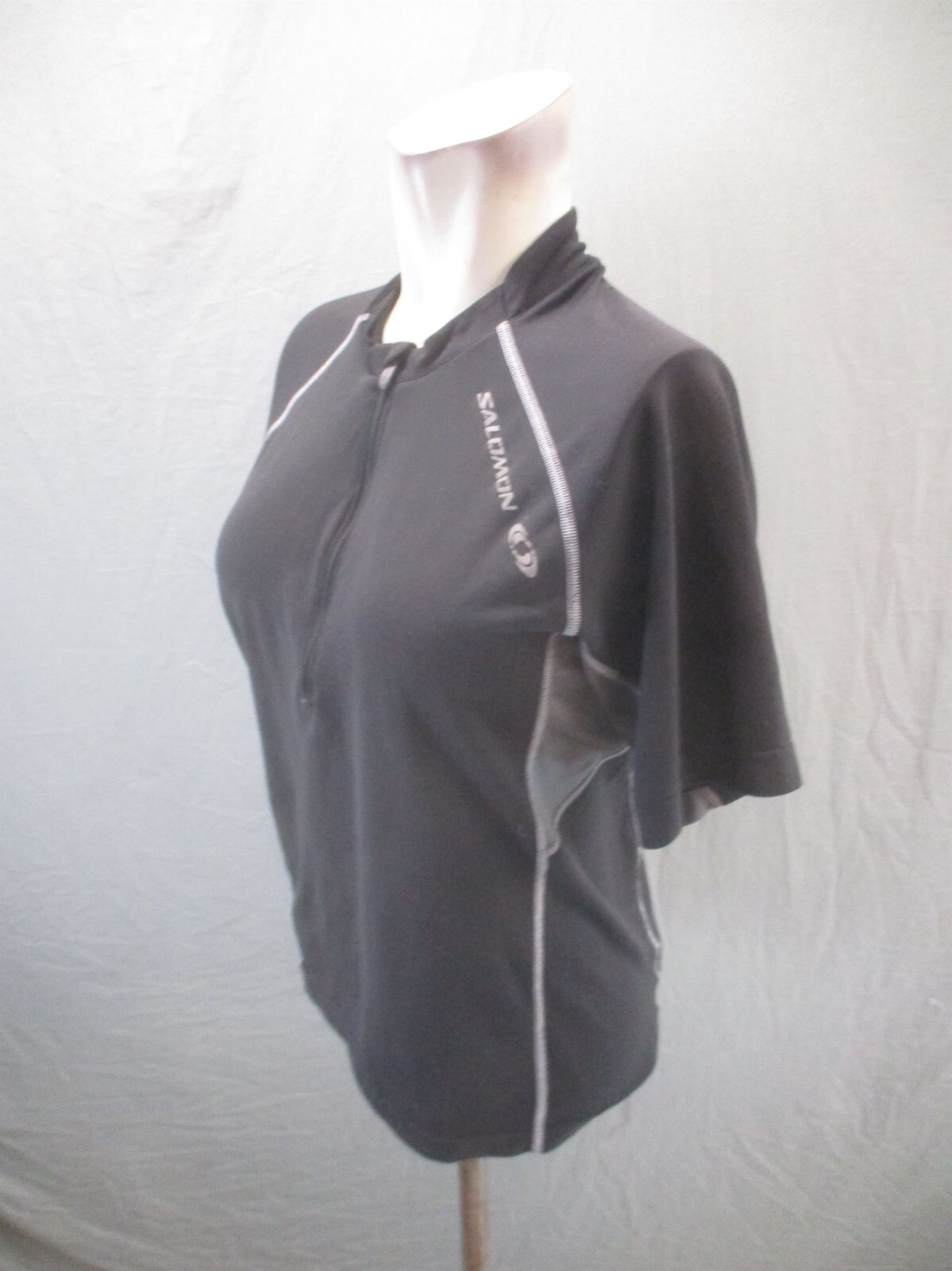 SALOMON One Size Womens Black 1/2 Zip Short Sleeve Cycling Compression Top 527